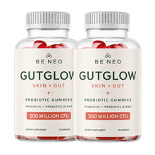 Be Neo GutGlow Skin + Gut probiotic gummies, two bottles
