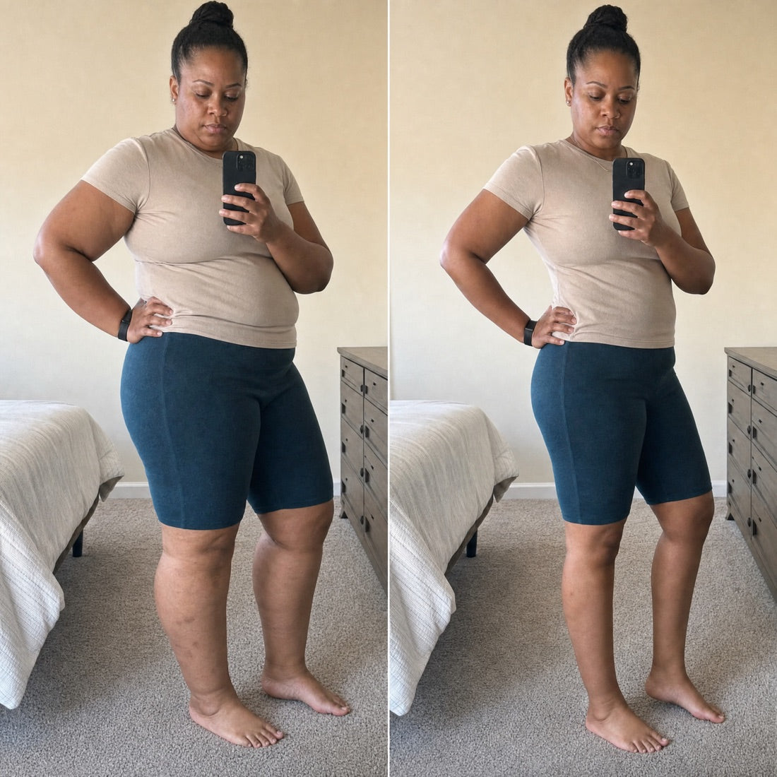 Legs before and after thirty days