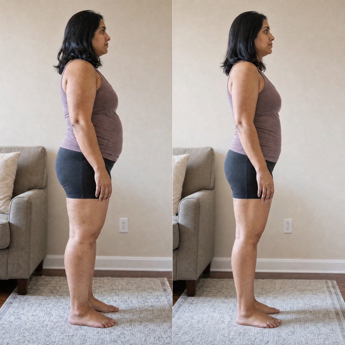 Legs before and after thirty days