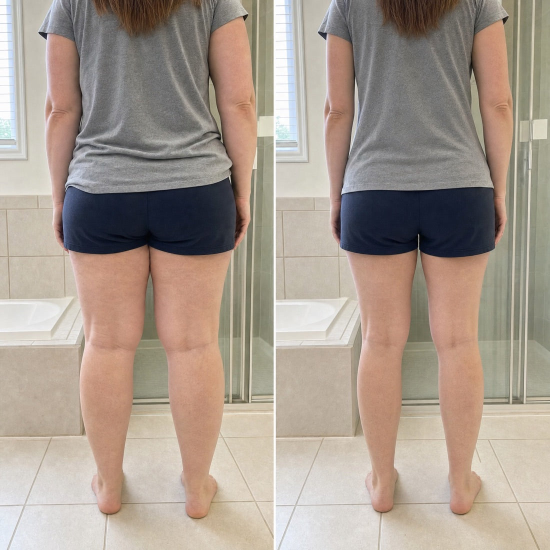 Legs before and after thirty days