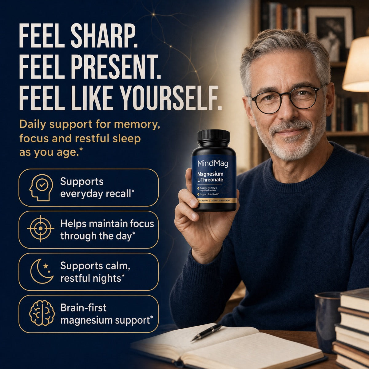 Feel sharp, feel present, feel like yourself &mdash; daily support for memory, focus and restful sleep as you age