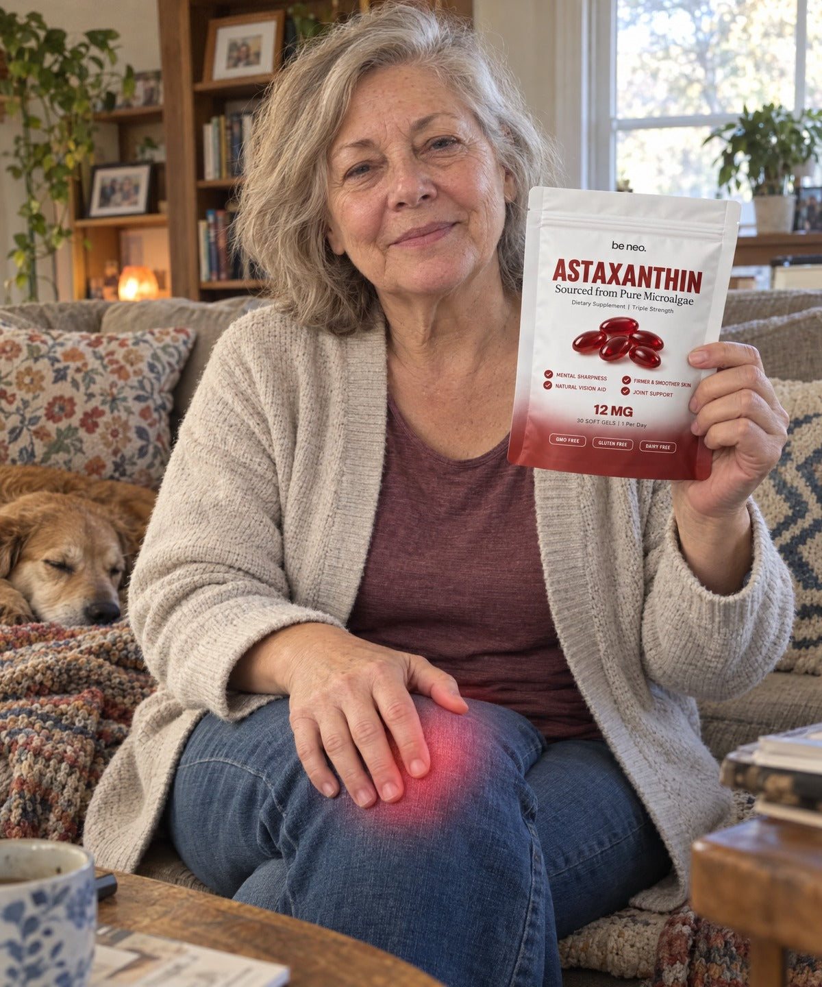 Woman with knee discomfort