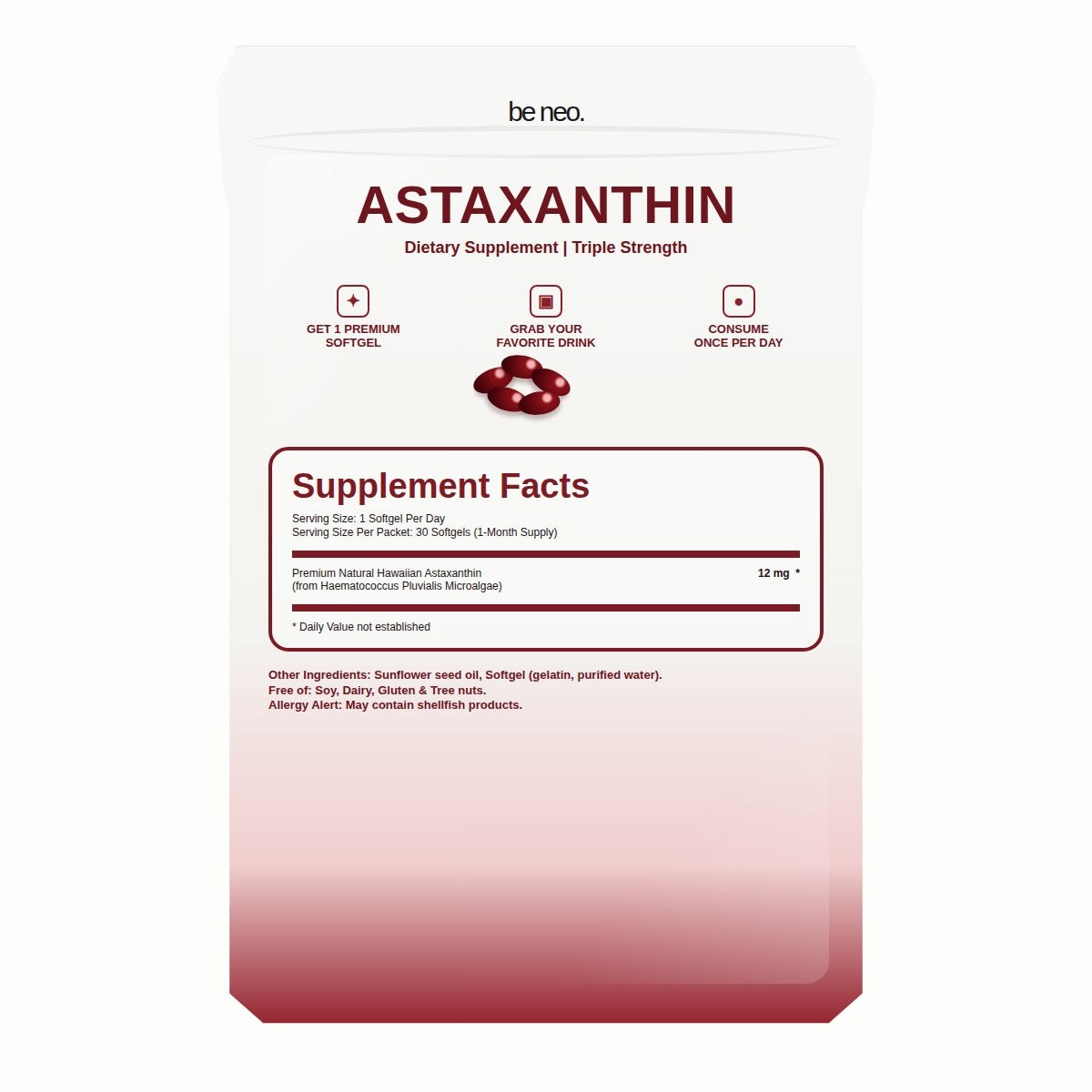 Back of the pouch with Supplement Facts