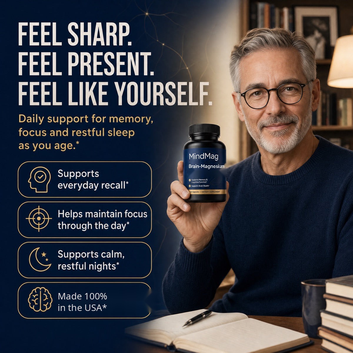 Feel sharp, feel present, feel like yourself &mdash; daily support for memory, focus and restful sleep as you age