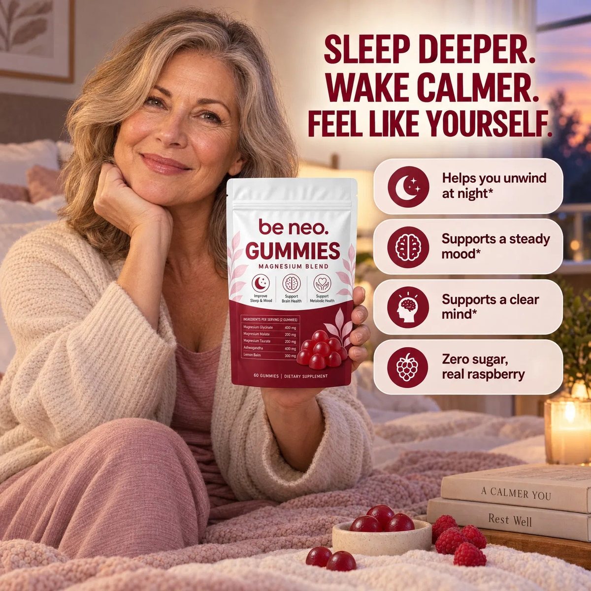 Sleep deeper, feel calmer, think clearly &mdash; daily support for restful sleep and a balanced mood