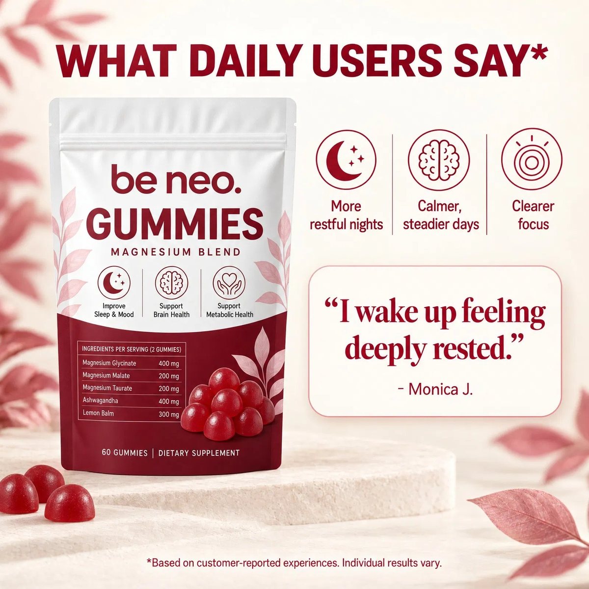 What daily users say &mdash; more restful nights, calmer days and a clearer mind
