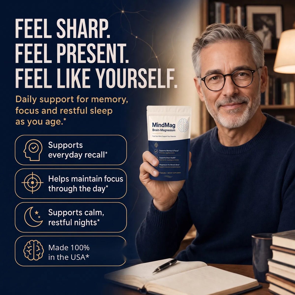 Feel sharp, feel present, feel like yourself &mdash; daily support for memory, focus and restful sleep as you age