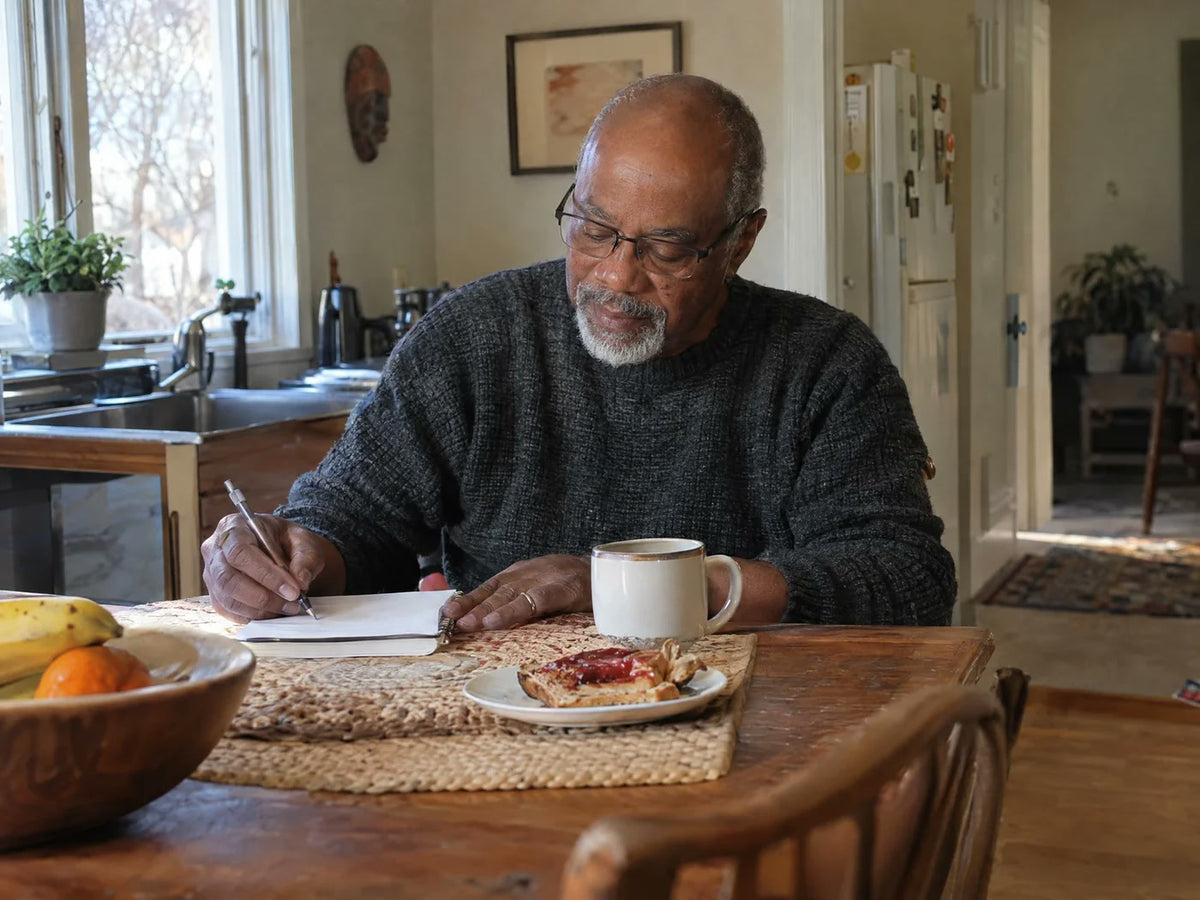 Representative candid morning routine for Marcus J.’s MindMag customer story